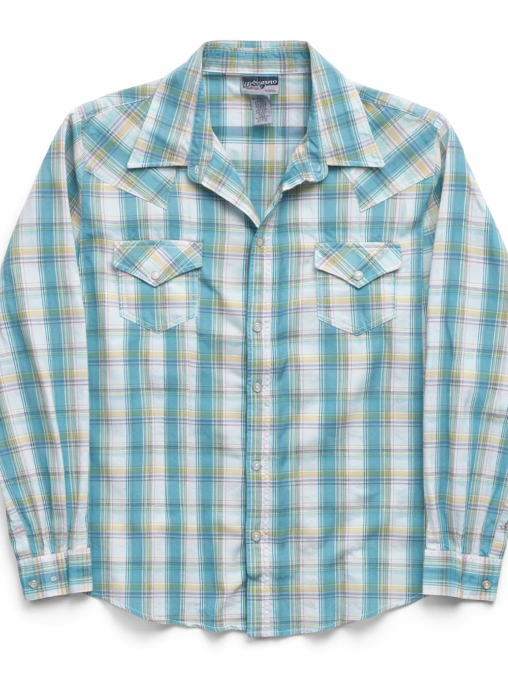 Wrangler Wrancher Western Pearl Snap Shirt Plaid Green 3XL Oversized